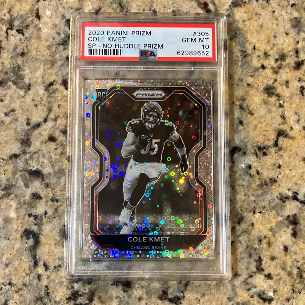 2020 Panini Prizm Cole Kmet SP- No Huddle Prizm RC #305 PSA Bears Gem Mint 10